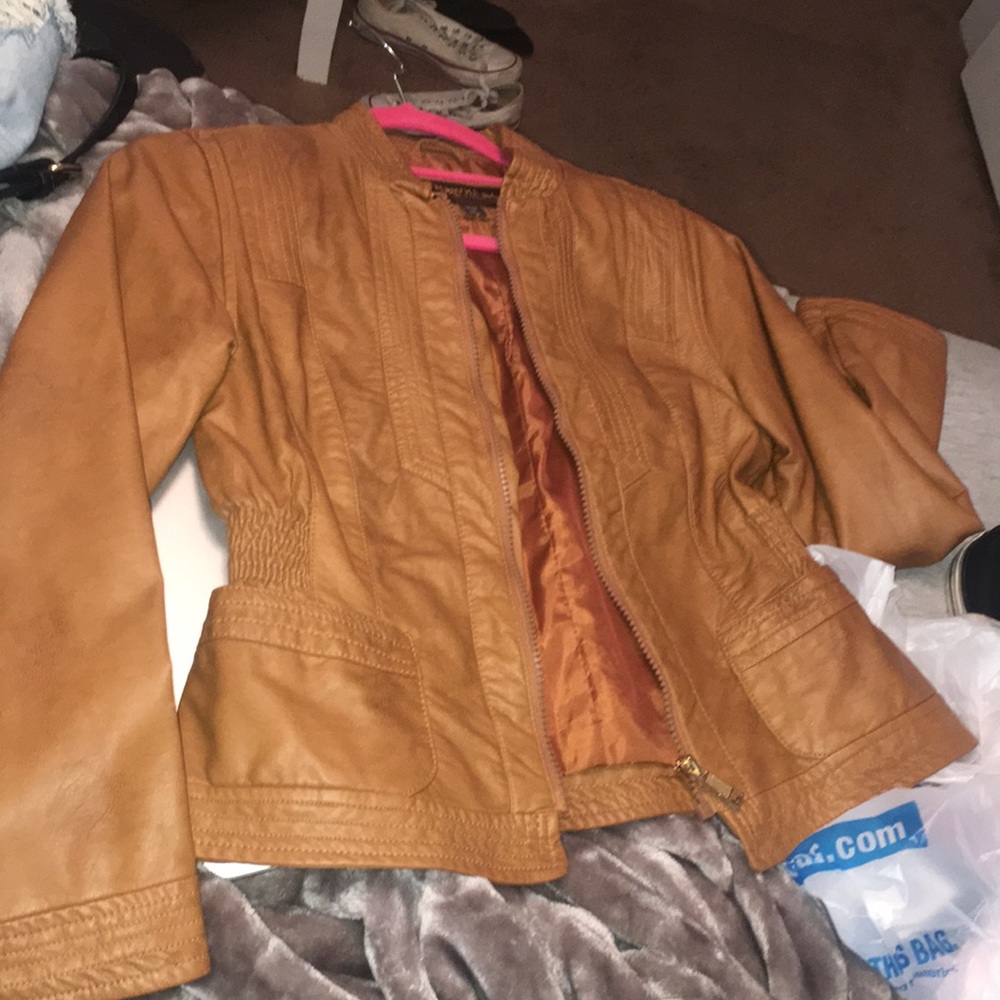 Light brown leather jacket